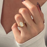 2 CT Round Halo & Pave Lab Grown Diamond Engagement Ring