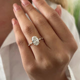2 CT Round Halo & Pave Lab Grown Diamond Engagement Ring