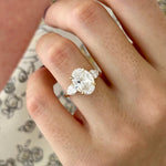 2 CT Round Halo & Pave Lab Grown Diamond Engagement Ring