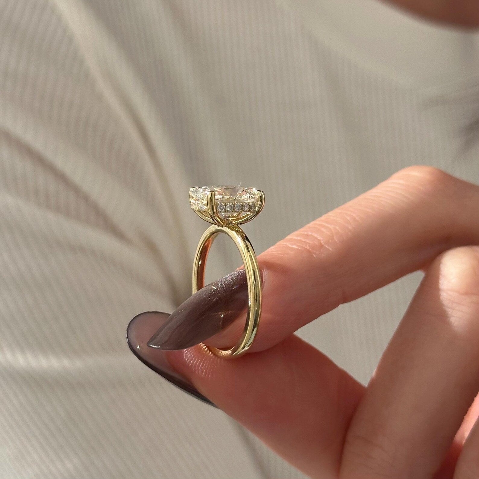 2 CT Round Halo & Pave Lab Grown Diamond Engagement Ring