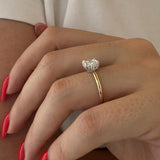 2 CT Round Halo & Pave Lab Grown Diamond Engagement Ring