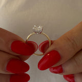 2 CT Round Halo & Pave Lab Grown Diamond Engagement Ring