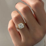 2 CT Round Halo & Pave Lab Grown Diamond Engagement Ring