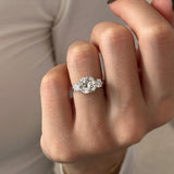 2 CT Round Halo & Pave Lab Grown Diamond Engagement Ring