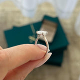 2 CT Round Halo & Pave Lab Grown Diamond Engagement Ring