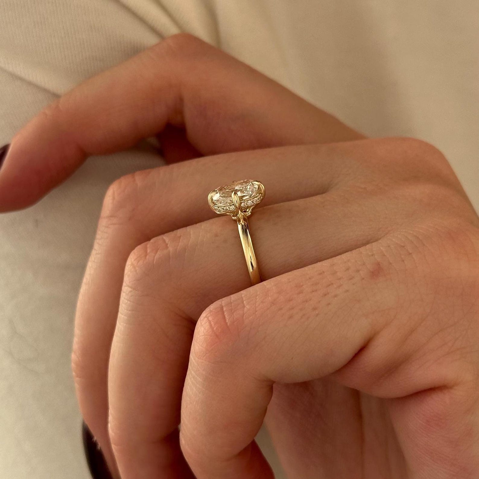 2 CT Round Halo & Pave Lab Grown Diamond Engagement Ring