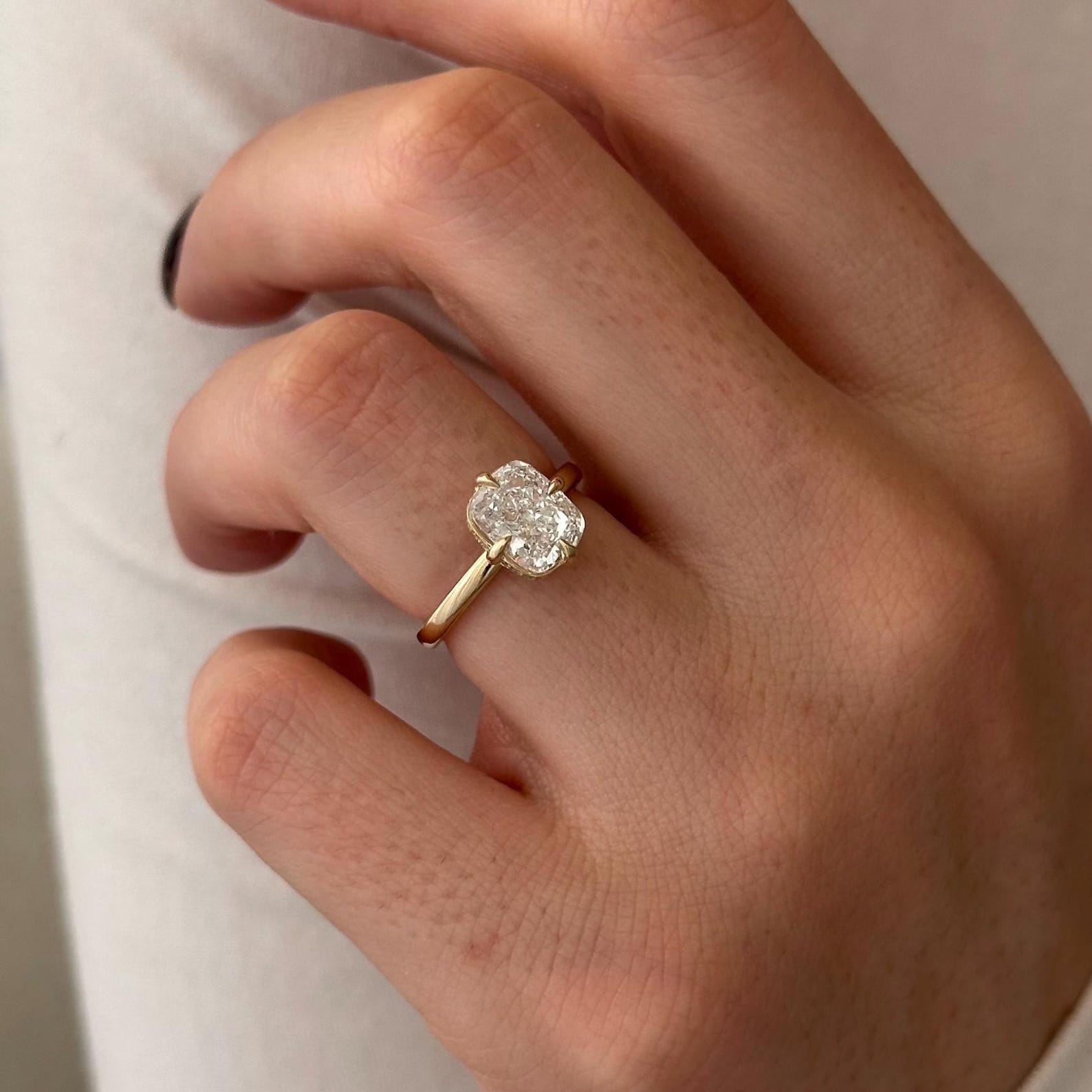 2 CT Round Halo & Pave Lab Grown Diamond Engagement Ring