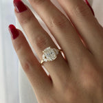 2 CT Round Halo & Pave Lab Grown Diamond Engagement Ring