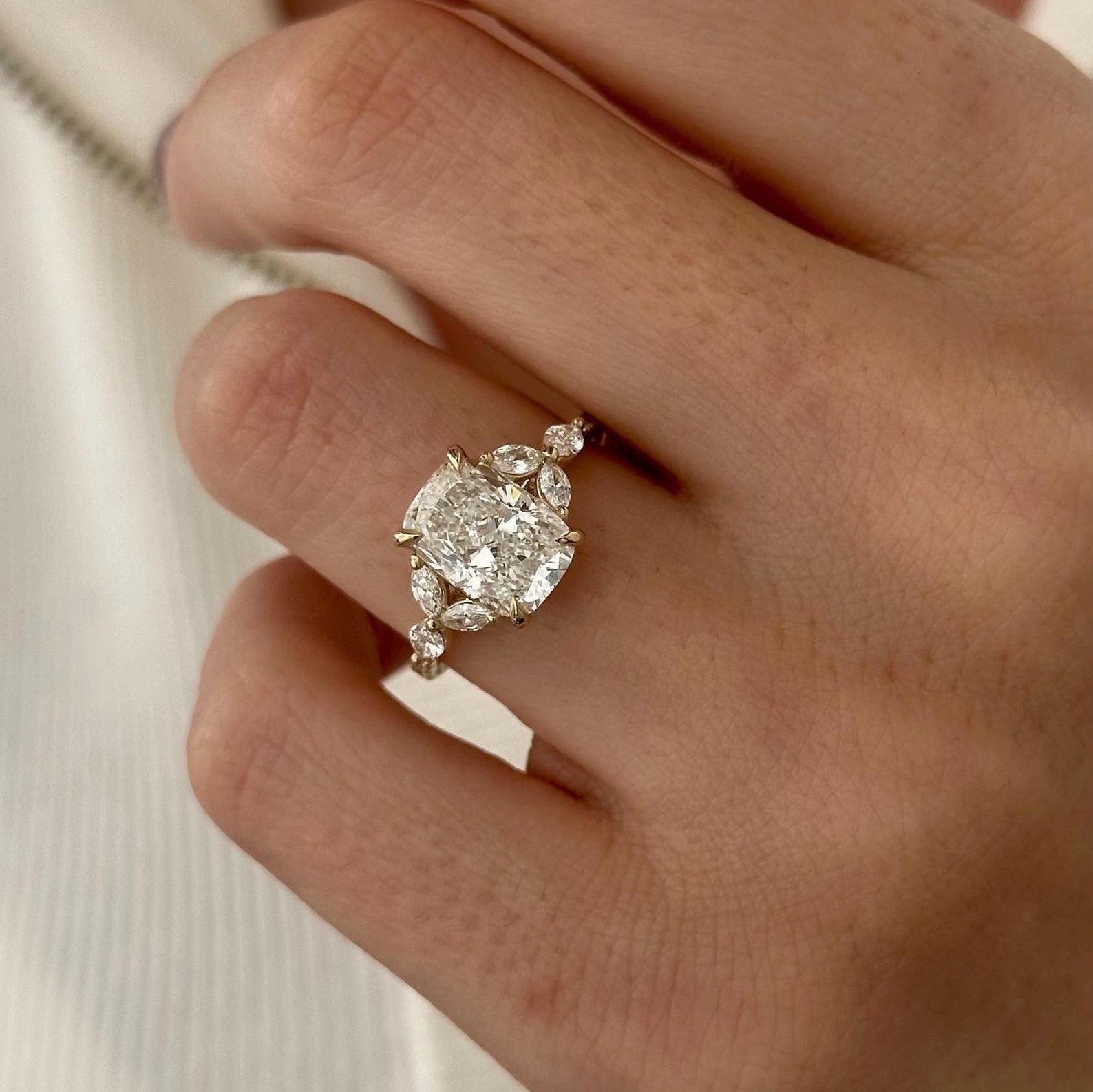 2 CT Round Halo & Pave Lab Grown Diamond Engagement Ring