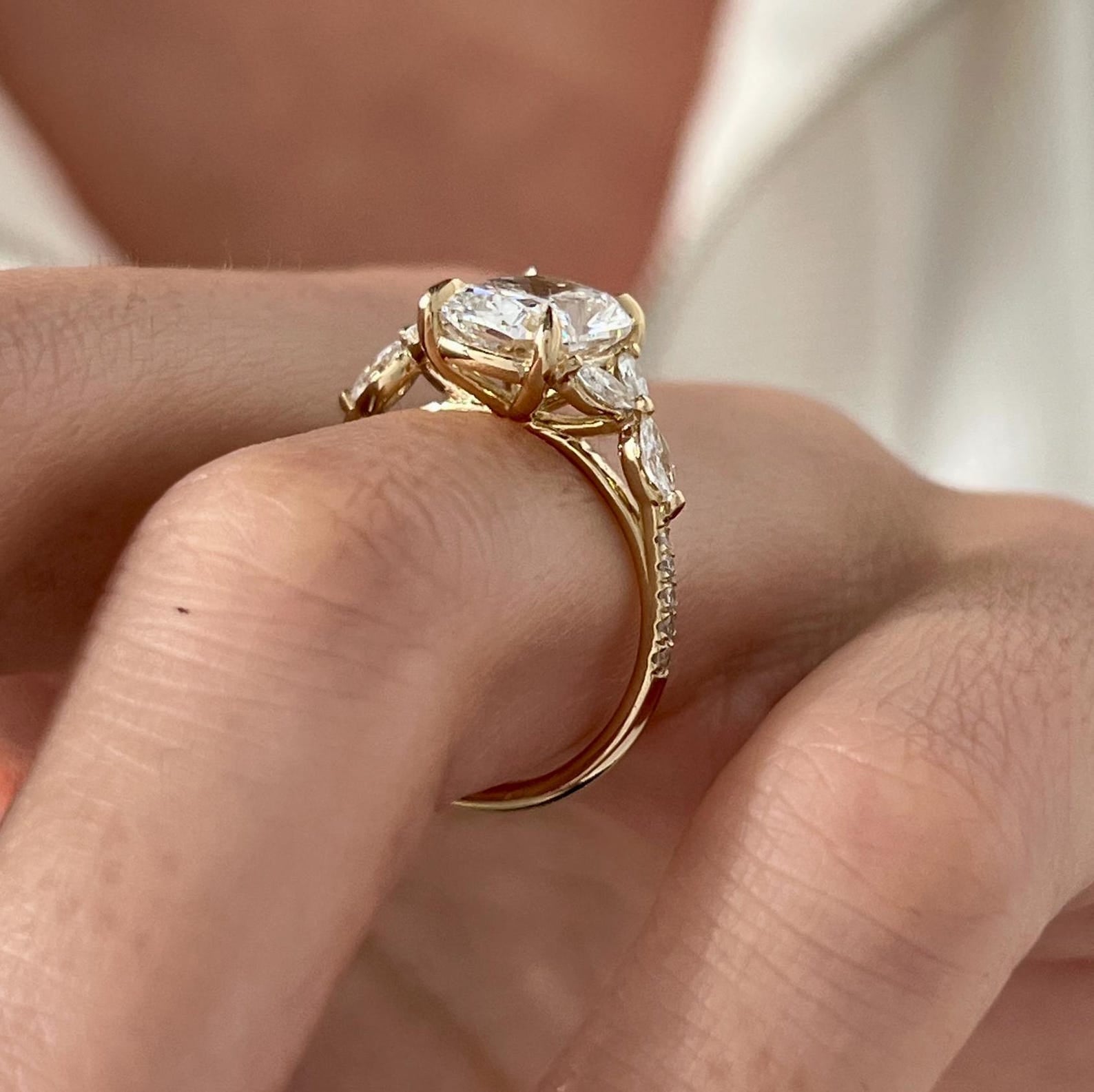 2 CT Round Halo & Pave Lab Grown Diamond Engagement Ring