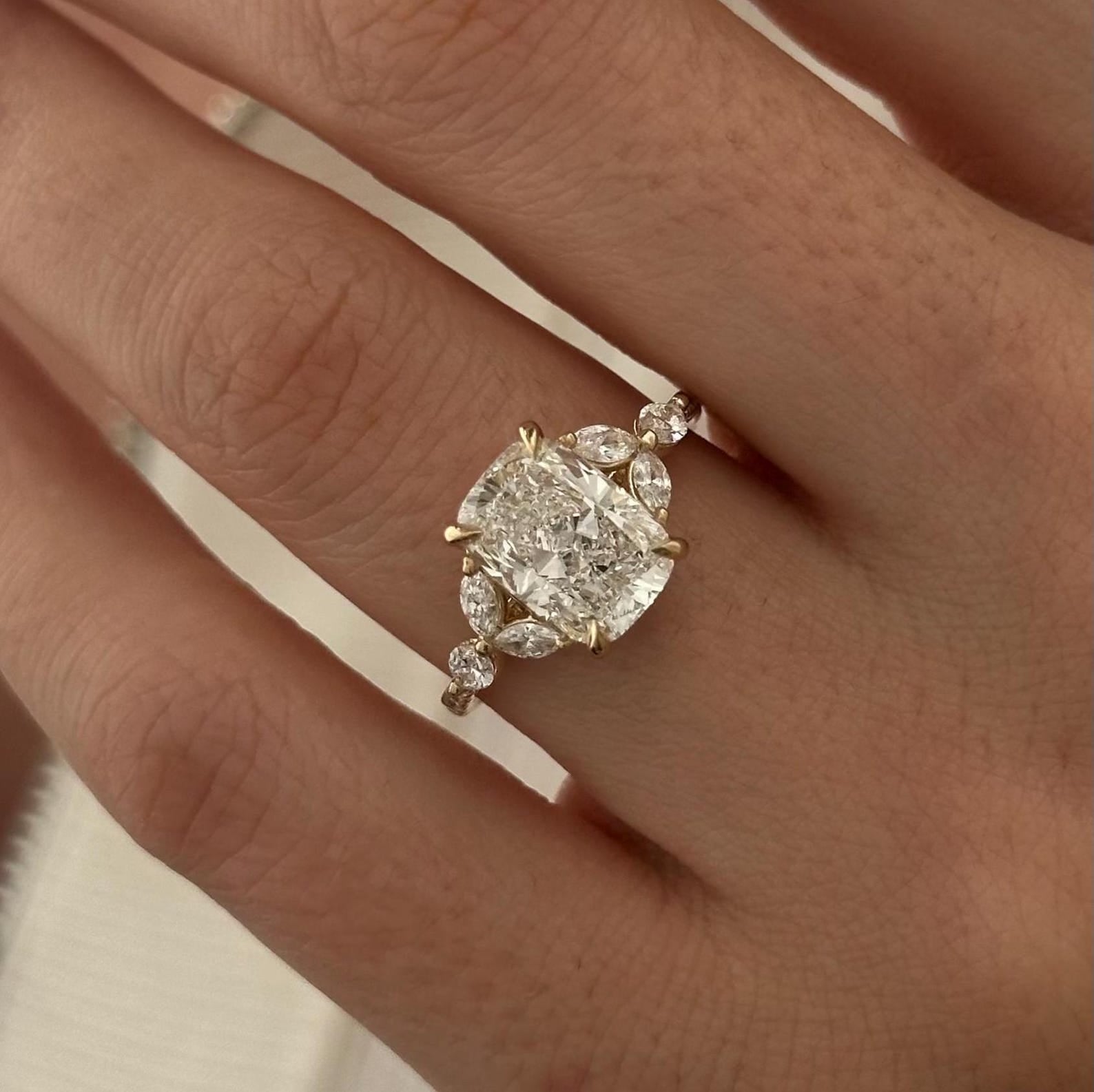 2 CT Round Halo & Pave Lab Grown Diamond Engagement Ring