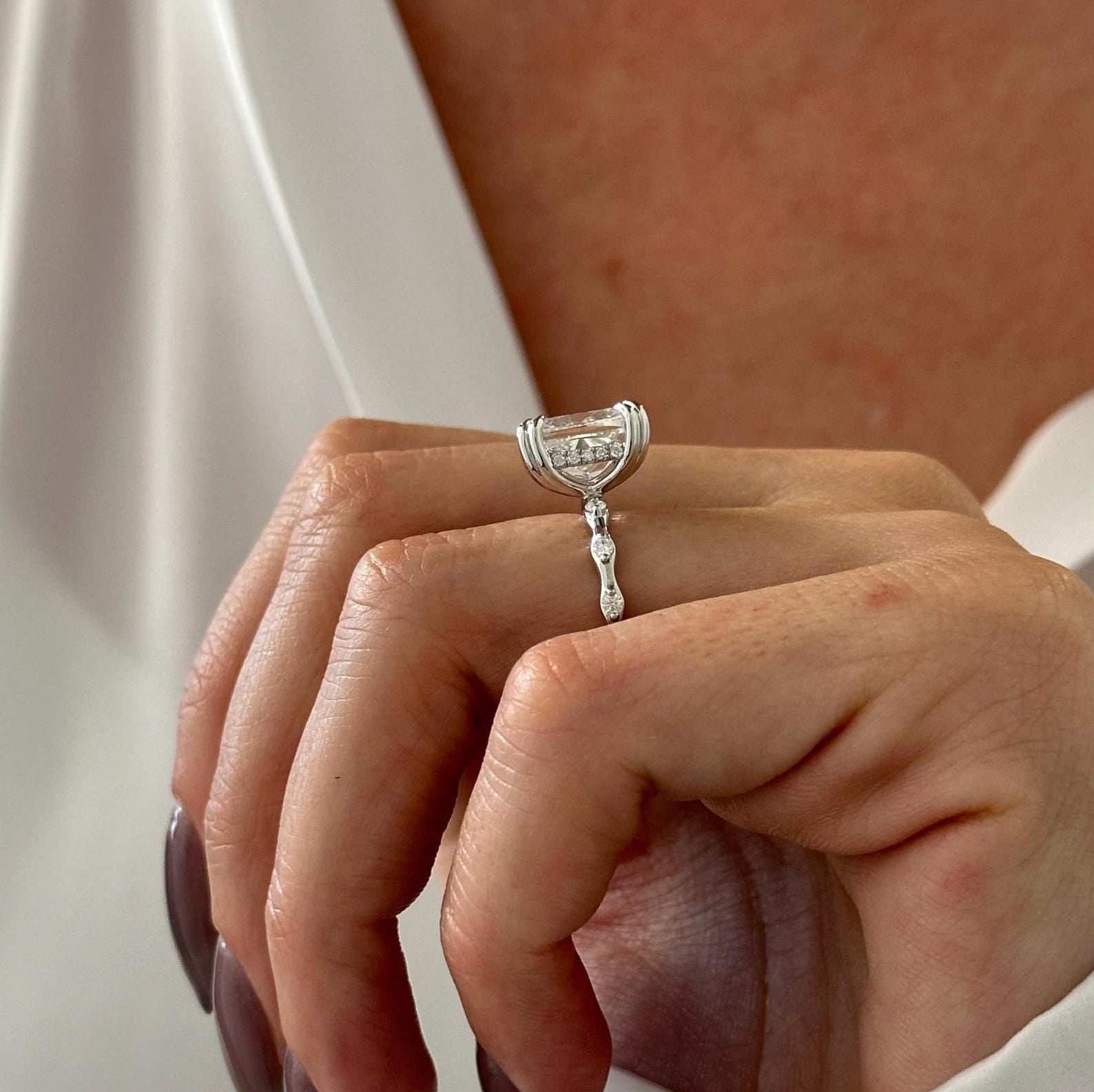 2 CT Round Halo & Pave Lab Grown Diamond Engagement Ring