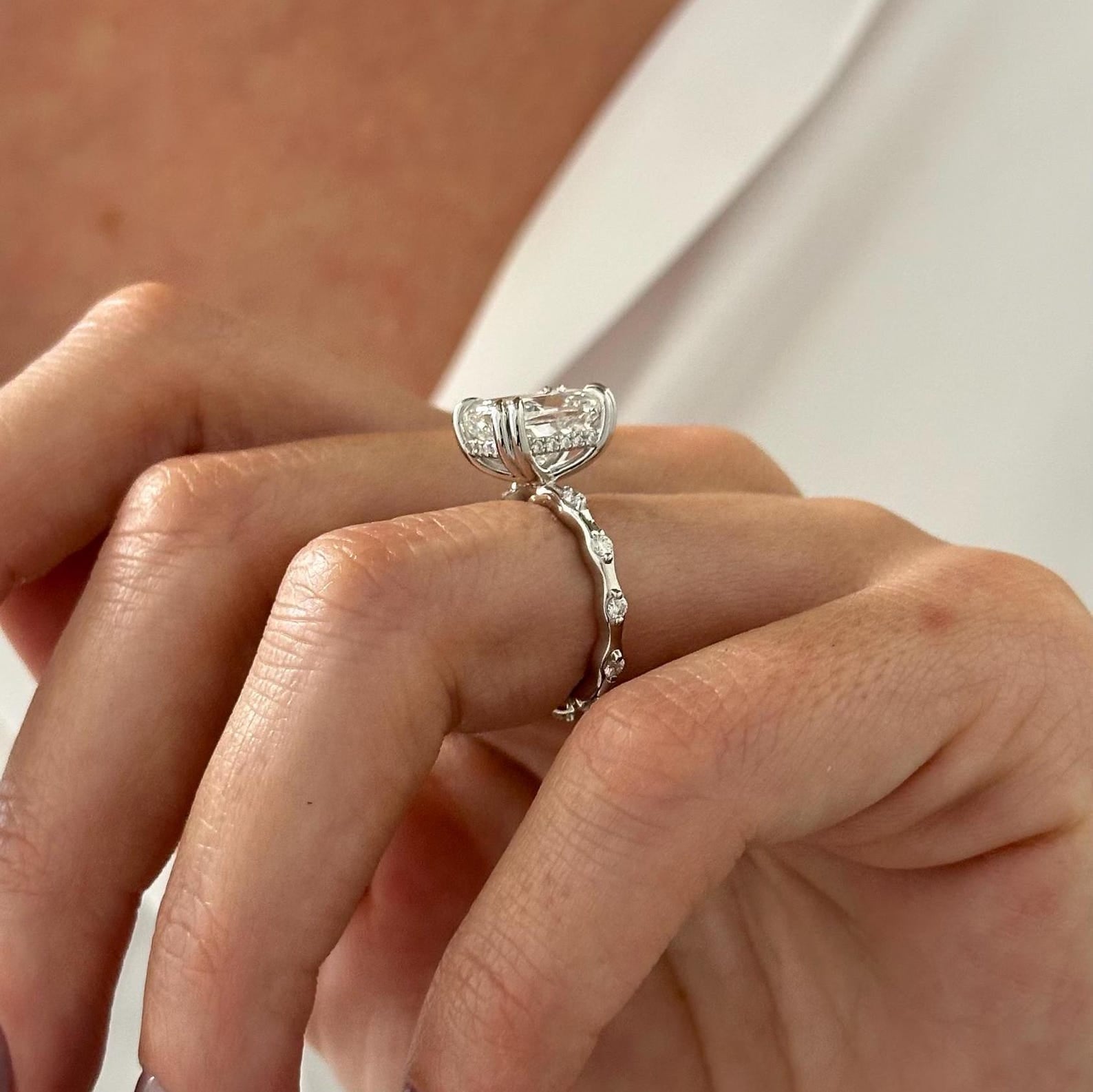 2 CT Round Halo & Pave Lab Grown Diamond Engagement Ring