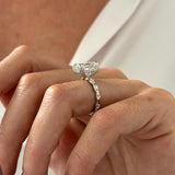 2 CT Round Halo & Pave Lab Grown Diamond Engagement Ring