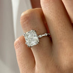 2 CT Round Halo & Pave Lab Grown Diamond Engagement Ring