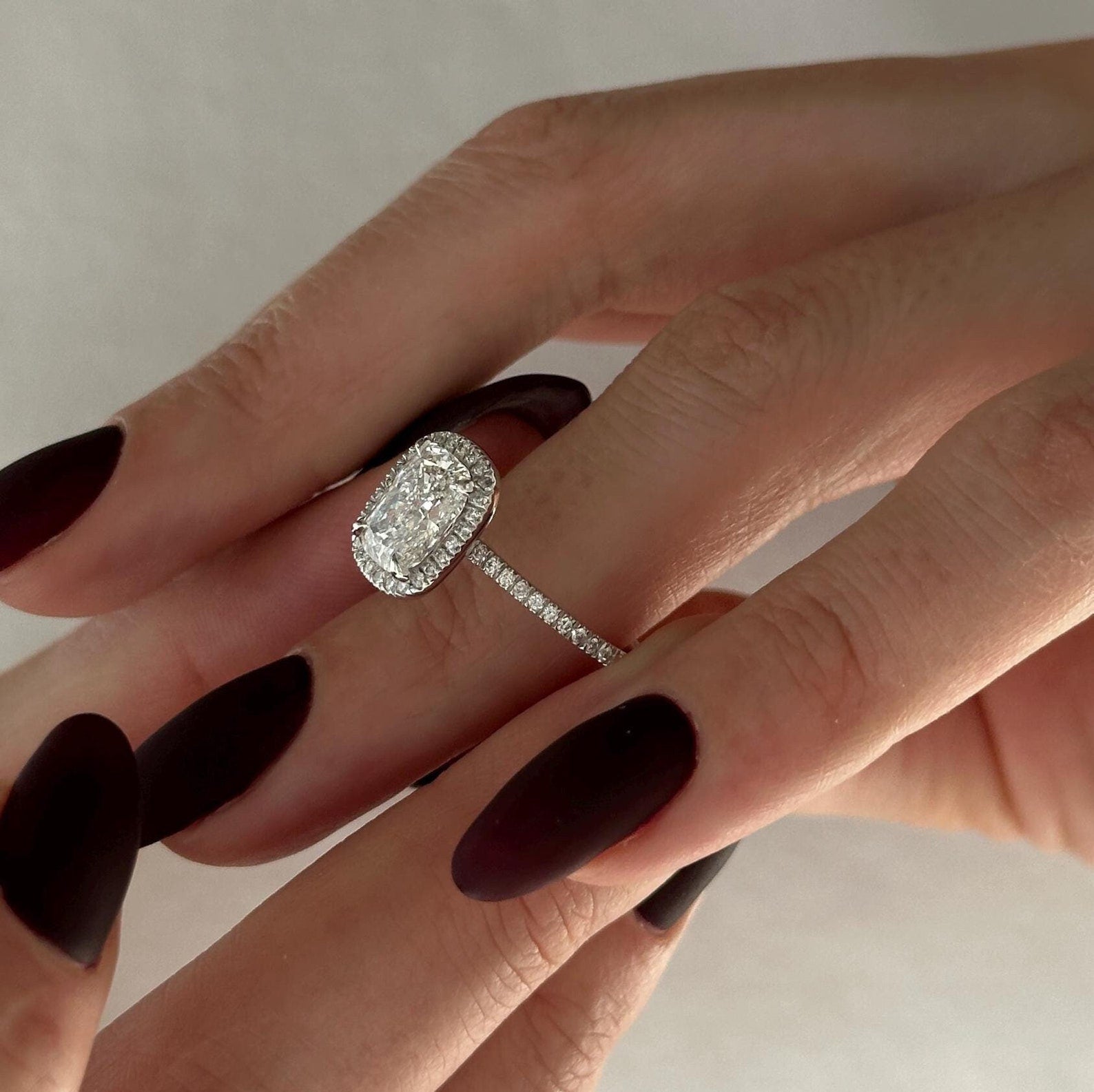 2 CT Round Halo & Pave Lab Grown Diamond Engagement Ring