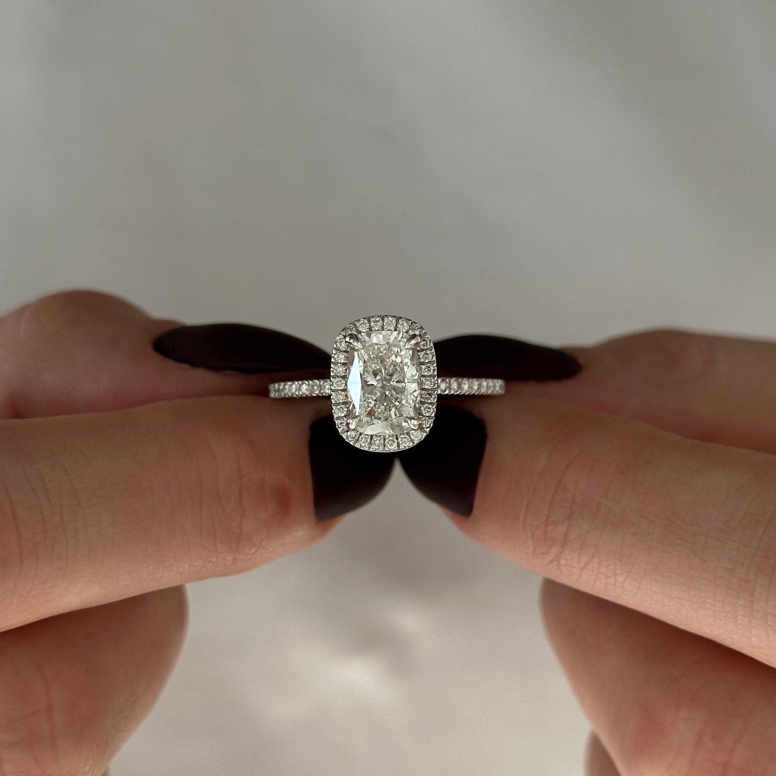 2 CT Round Halo & Pave Lab Grown Diamond Engagement Ring