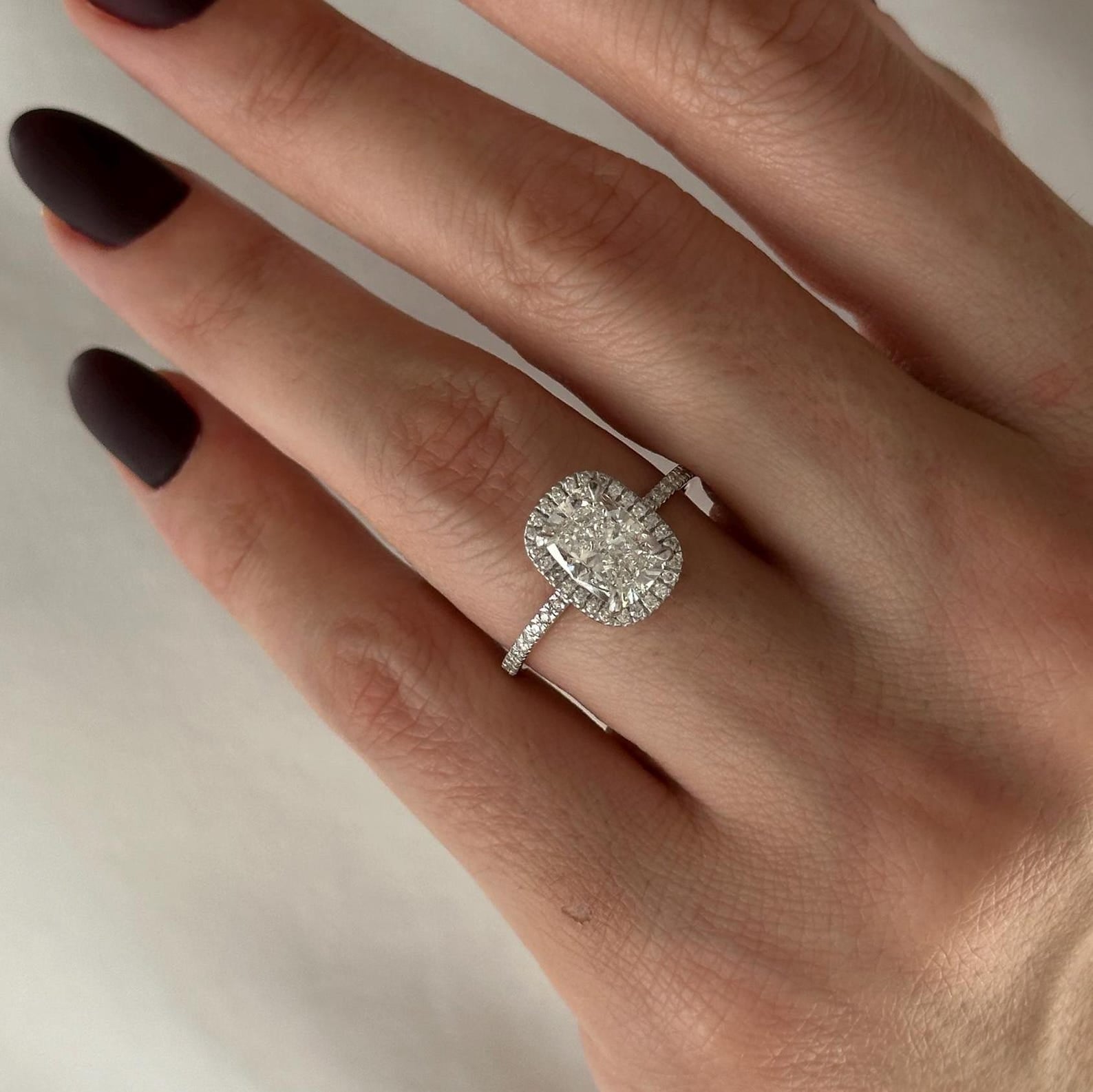 2 CT Round Halo & Pave Lab Grown Diamond Engagement Ring