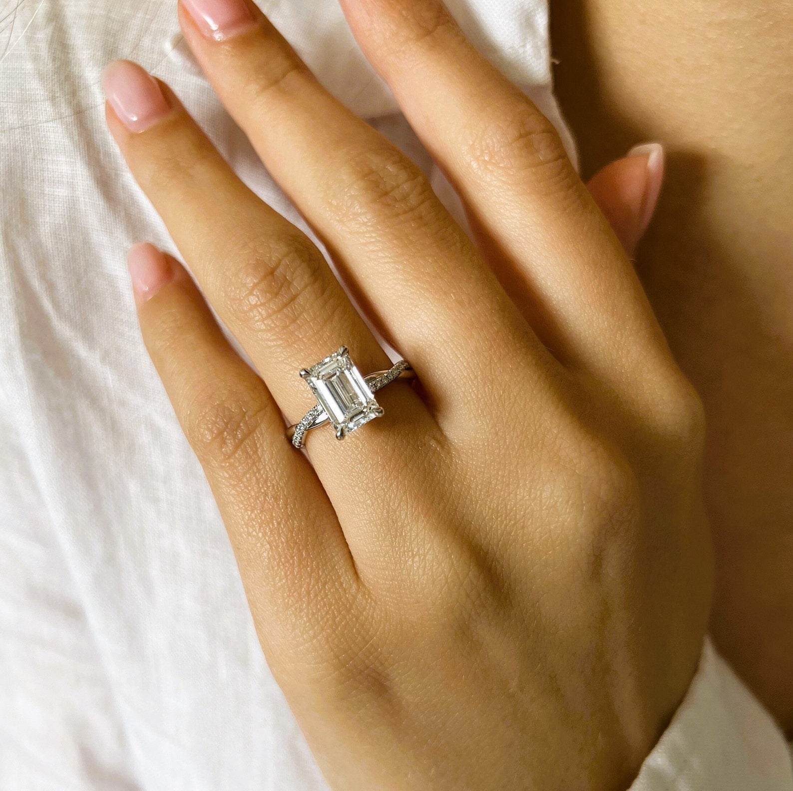 2 CT Round Halo & Pave Lab Grown Diamond Engagement Ring