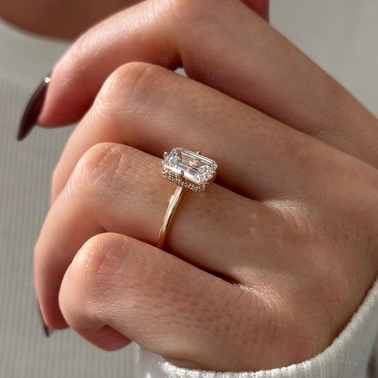 2 CT Round Halo & Pave Lab Grown Diamond Engagement Ring