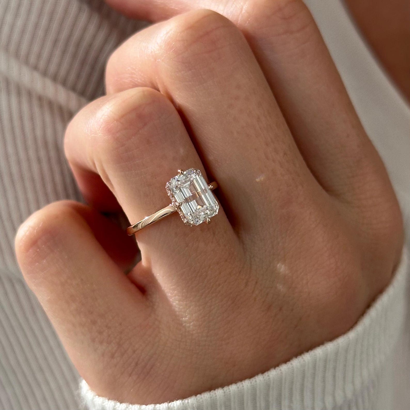 2 CT Round Halo & Pave Lab Grown Diamond Engagement Ring