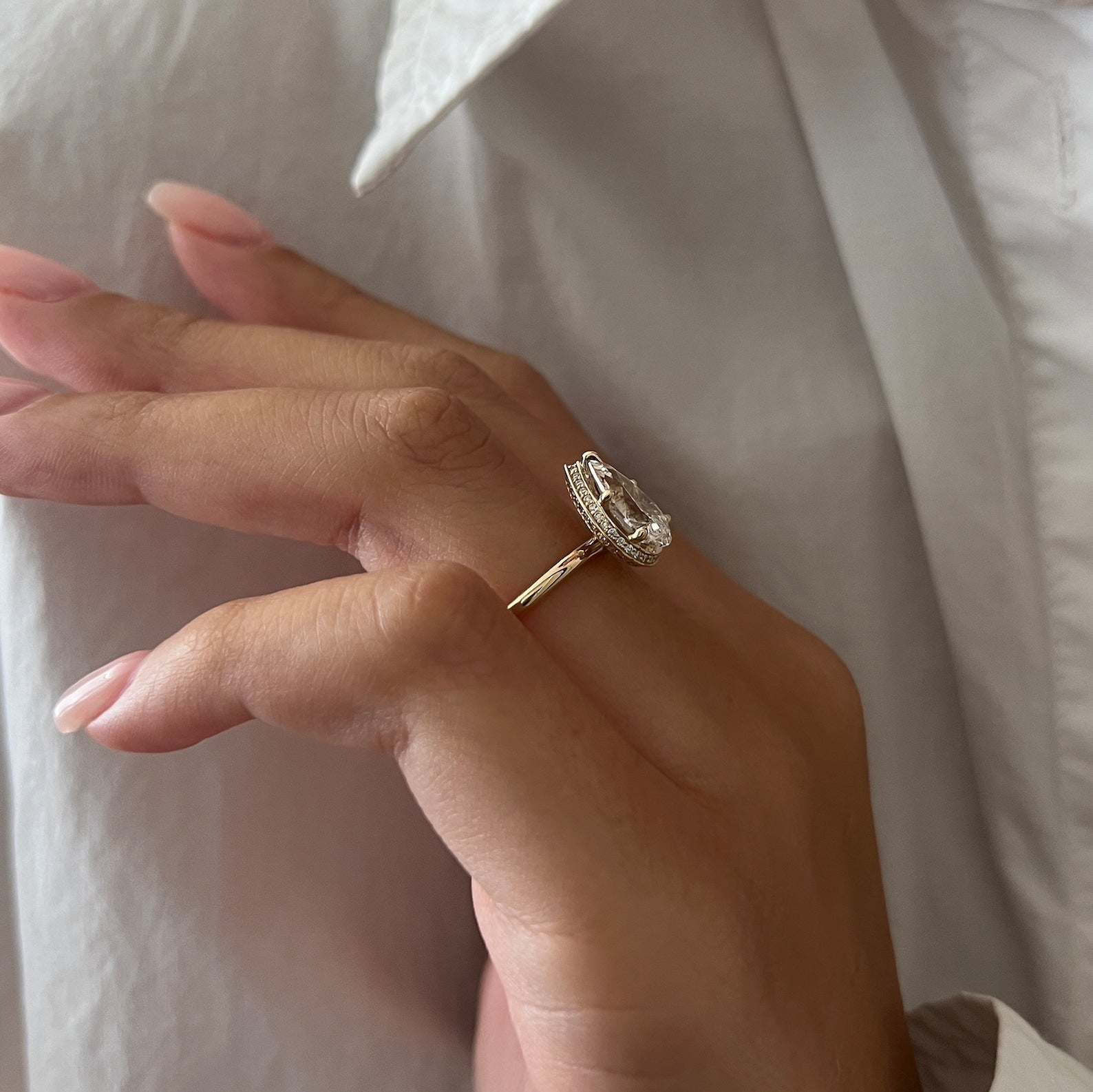2 CT Round Halo & Pave Lab Grown Diamond Engagement Ring