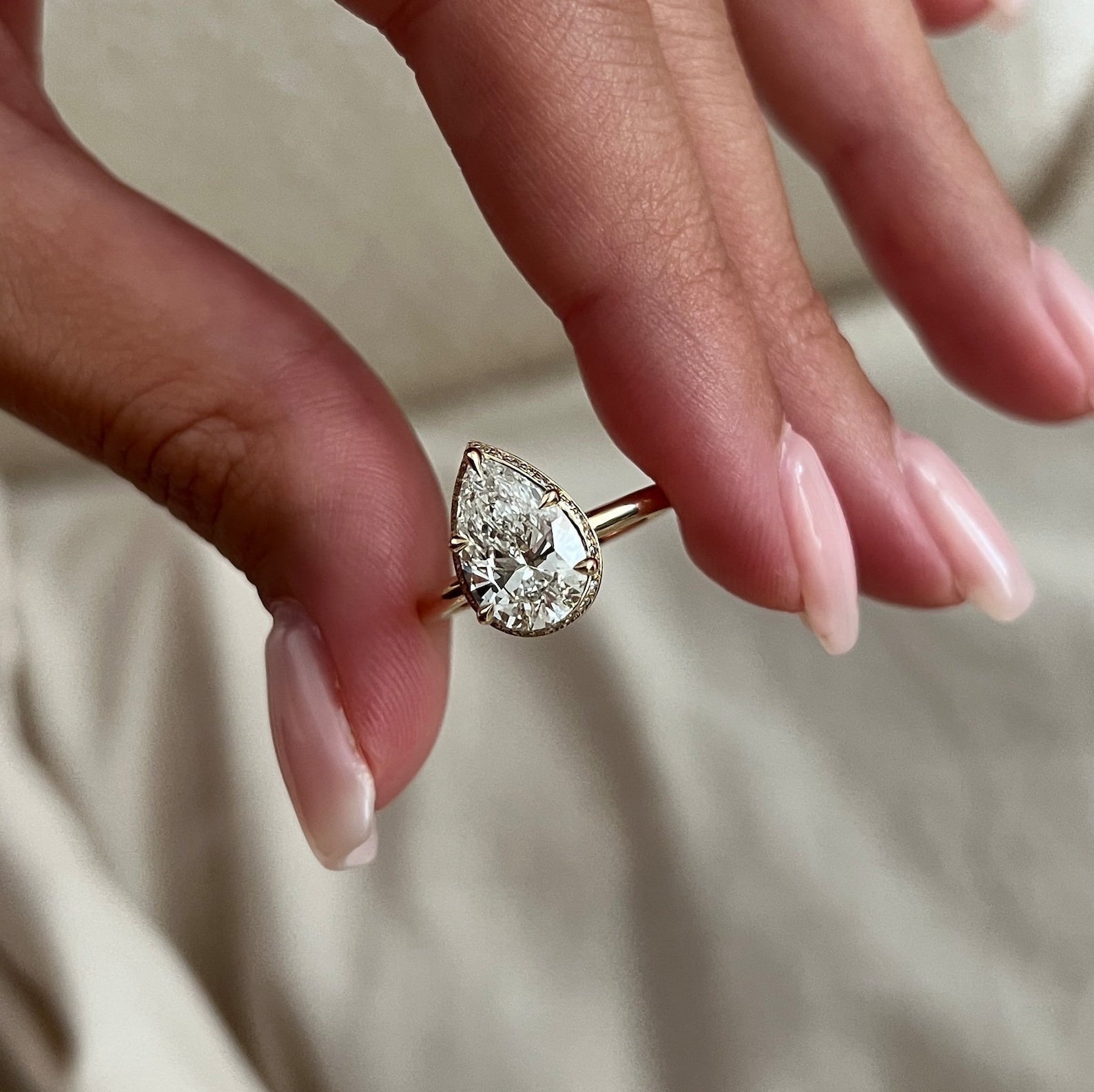2 CT Round Halo & Pave Lab Grown Diamond Engagement Ring