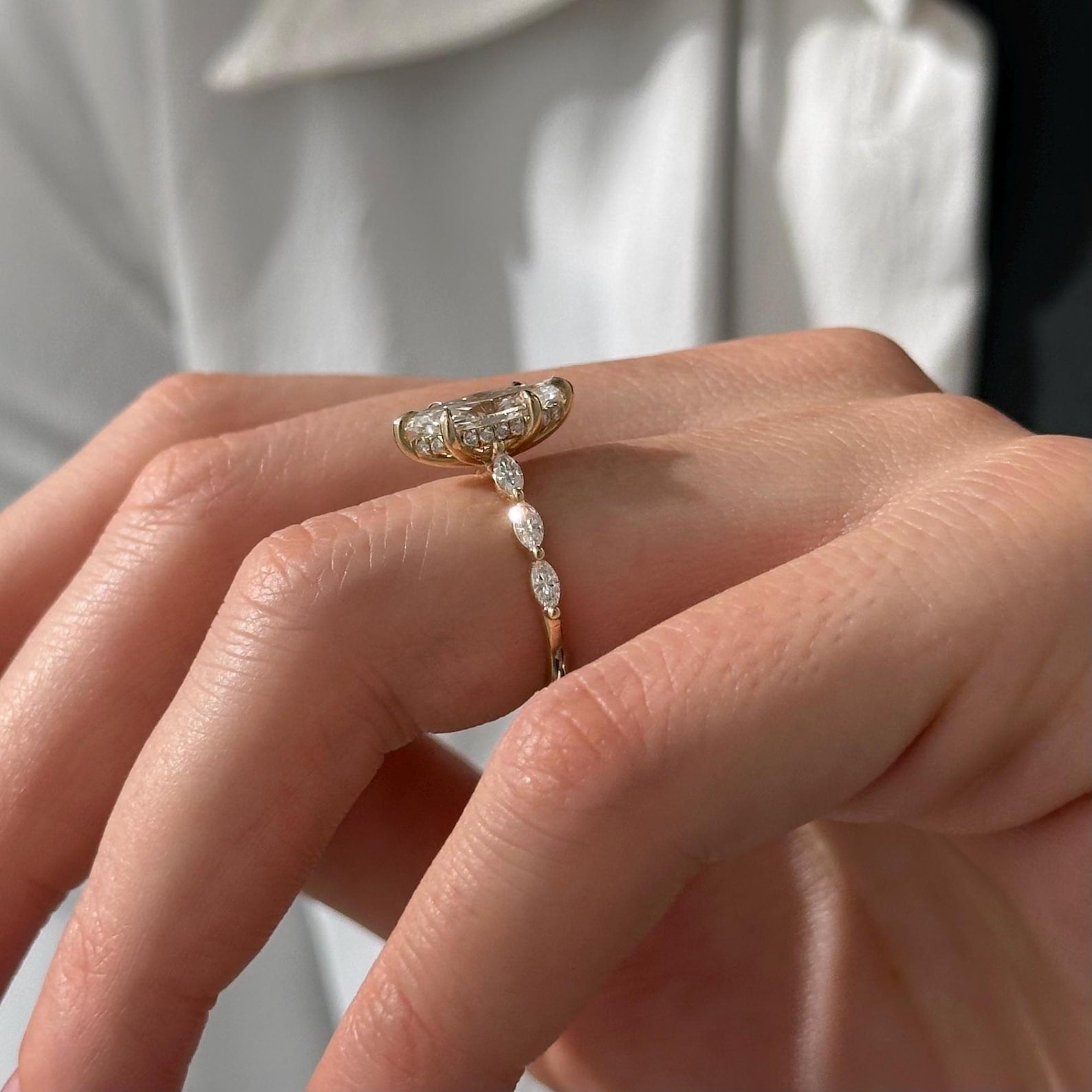 2 CT Round Halo & Pave Lab Grown Diamond Engagement Ring