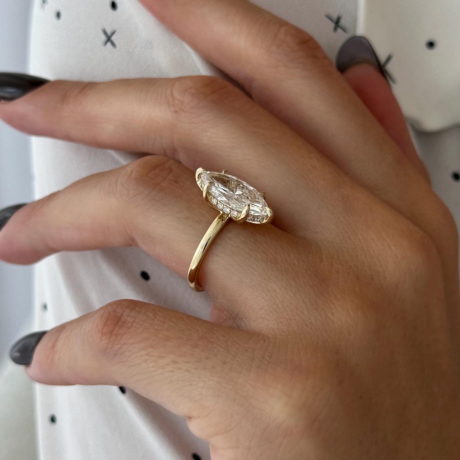 2 CT Round Halo & Pave Lab Grown Diamond Engagement Ring