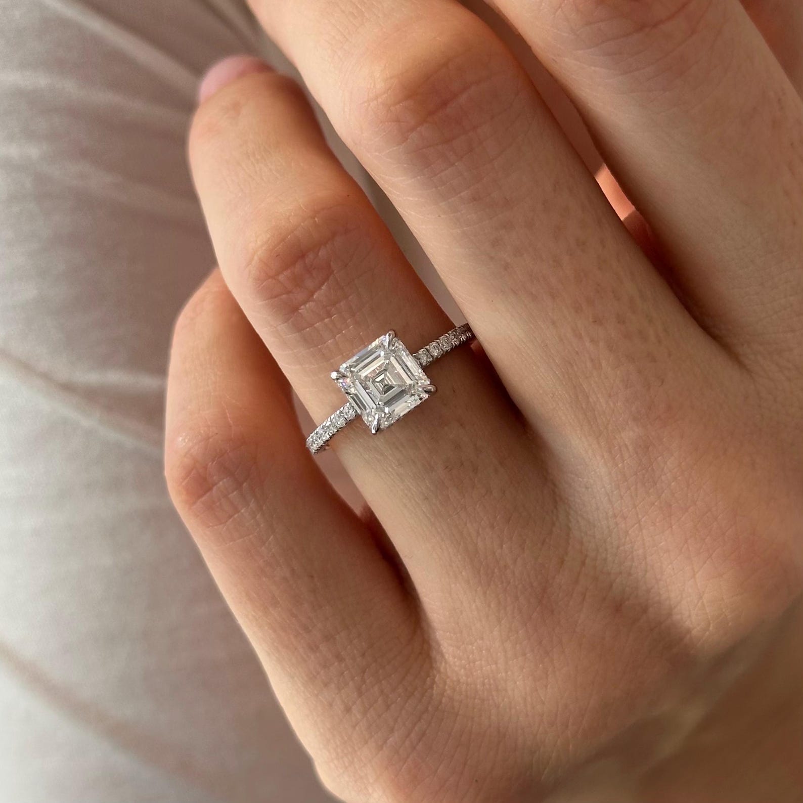 2 CT Round Halo & Pave Lab Grown Diamond Engagement Ring