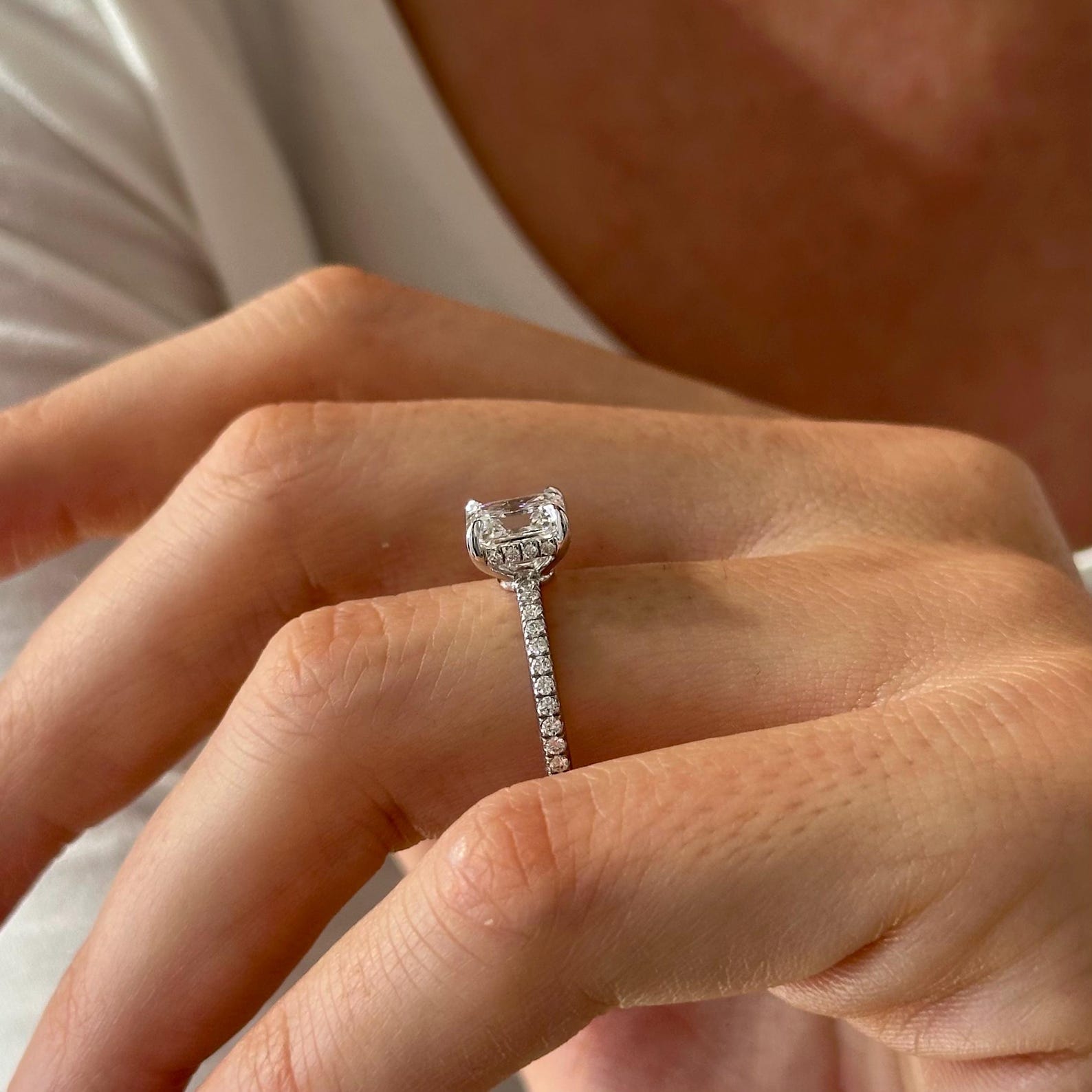 2 CT Round Halo & Pave Lab Grown Diamond Engagement Ring