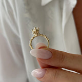 2 CT Round Halo & Pave Lab Grown Diamond Engagement Ring