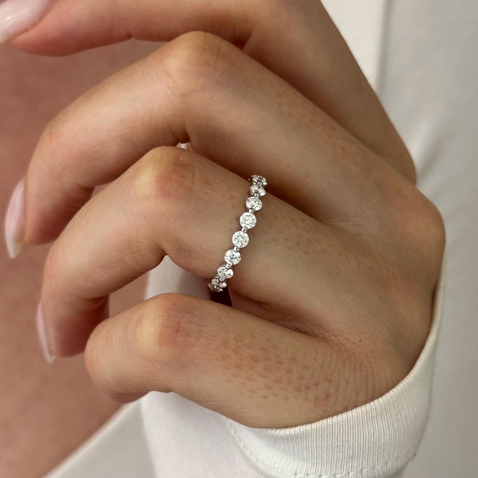 0.3 TCW Round Half Eternity Lab Grown Diamond Wedding Band