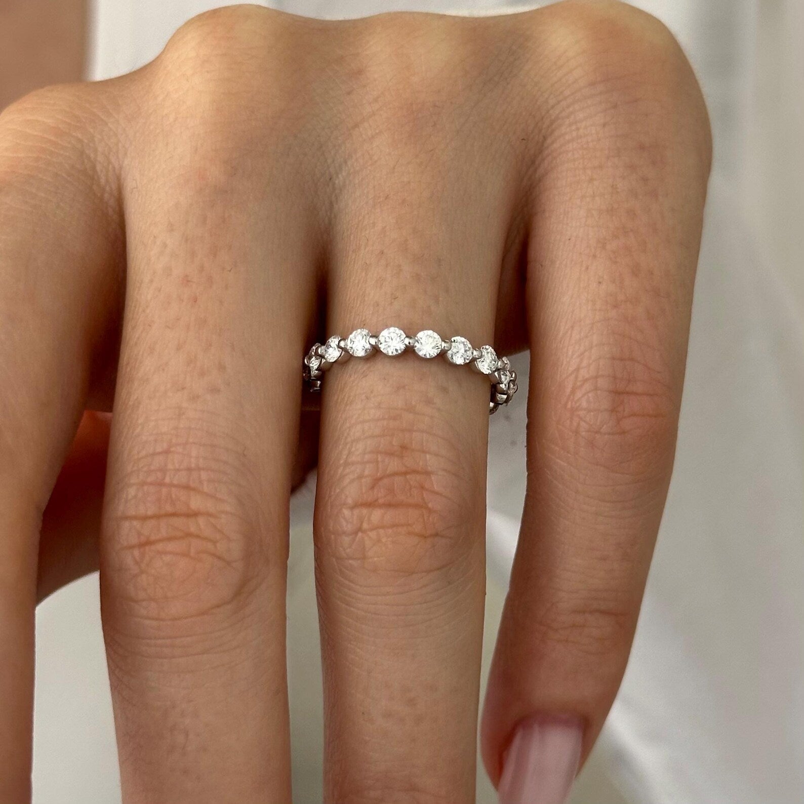 0.3 TCW Round Half Eternity Lab Grown Diamond Wedding Band