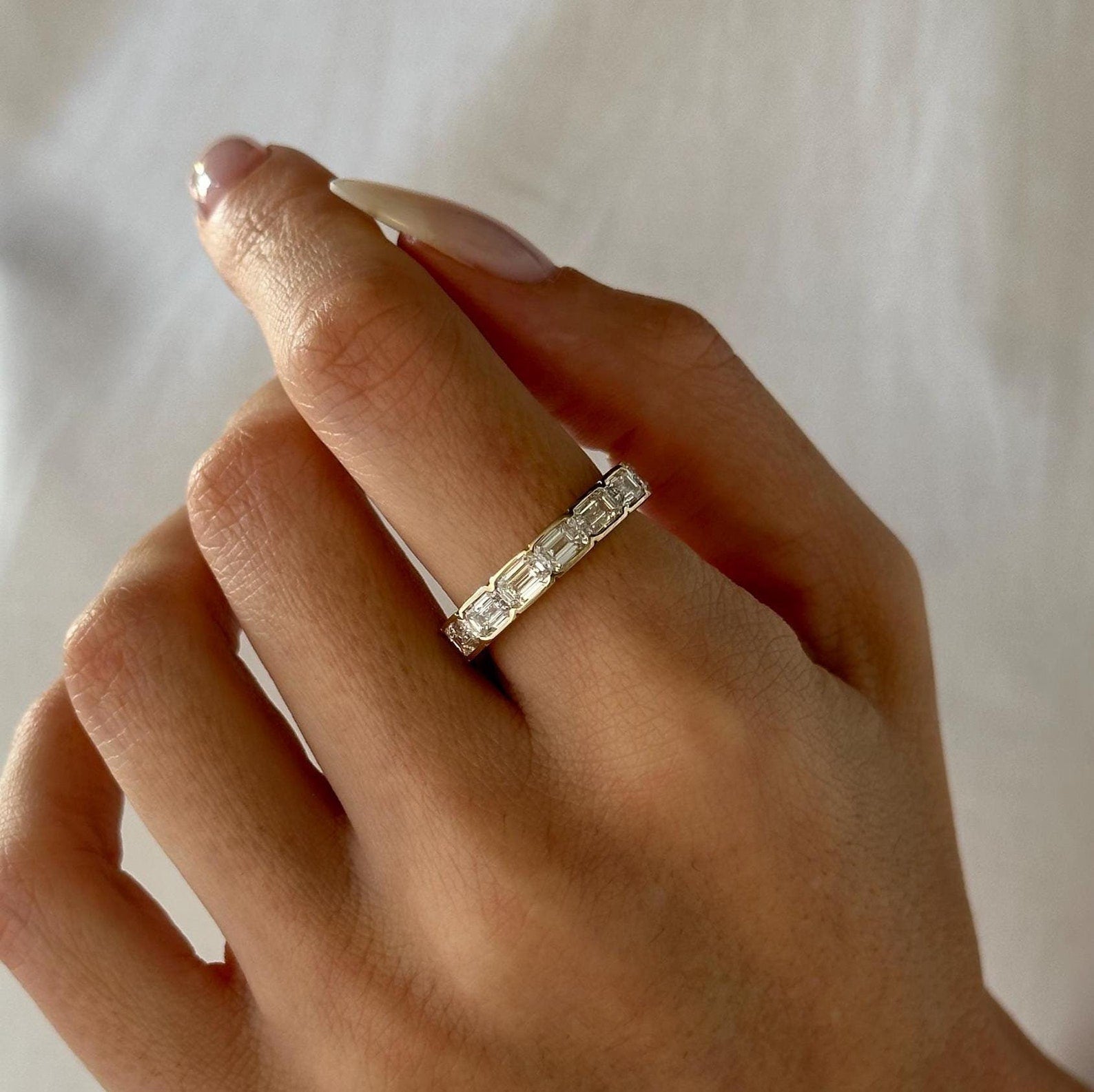 0.3 TCW Round Half Eternity Lab Grown Diamond Wedding Band