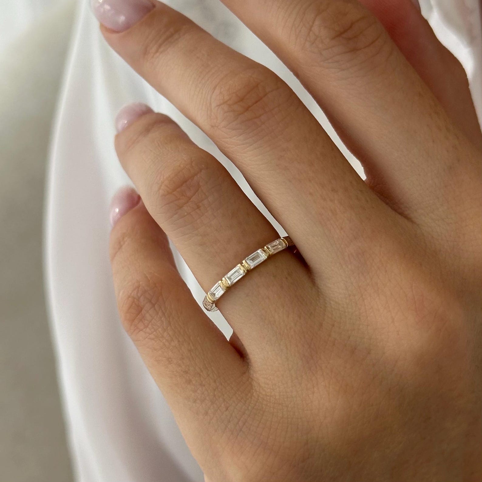 0.3 TCW Round Half Eternity Lab Grown Diamond Wedding Band