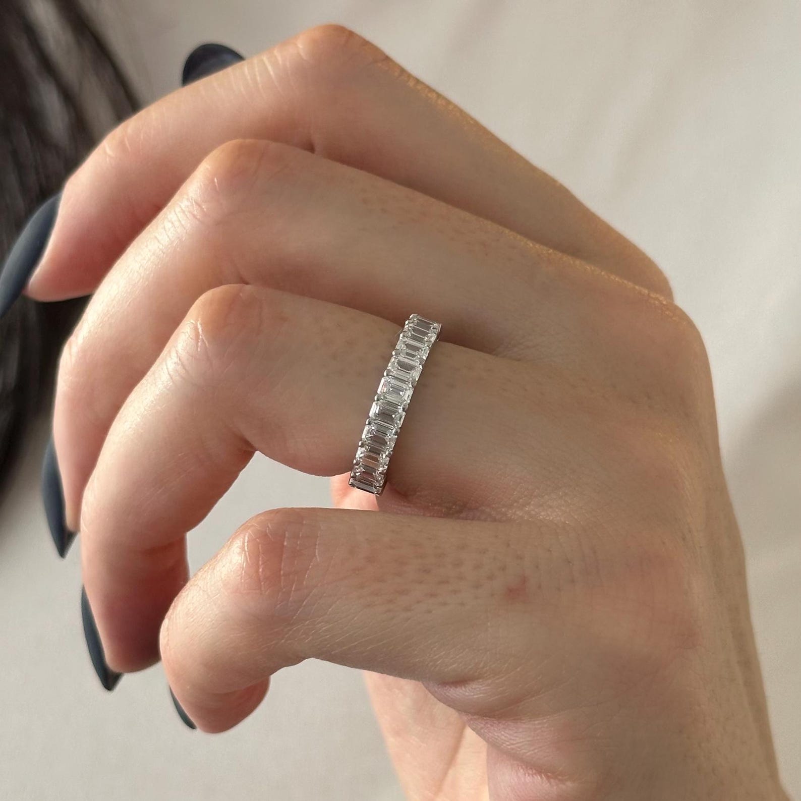 0.3 TCW Round Half Eternity Lab Grown Diamond Wedding Band