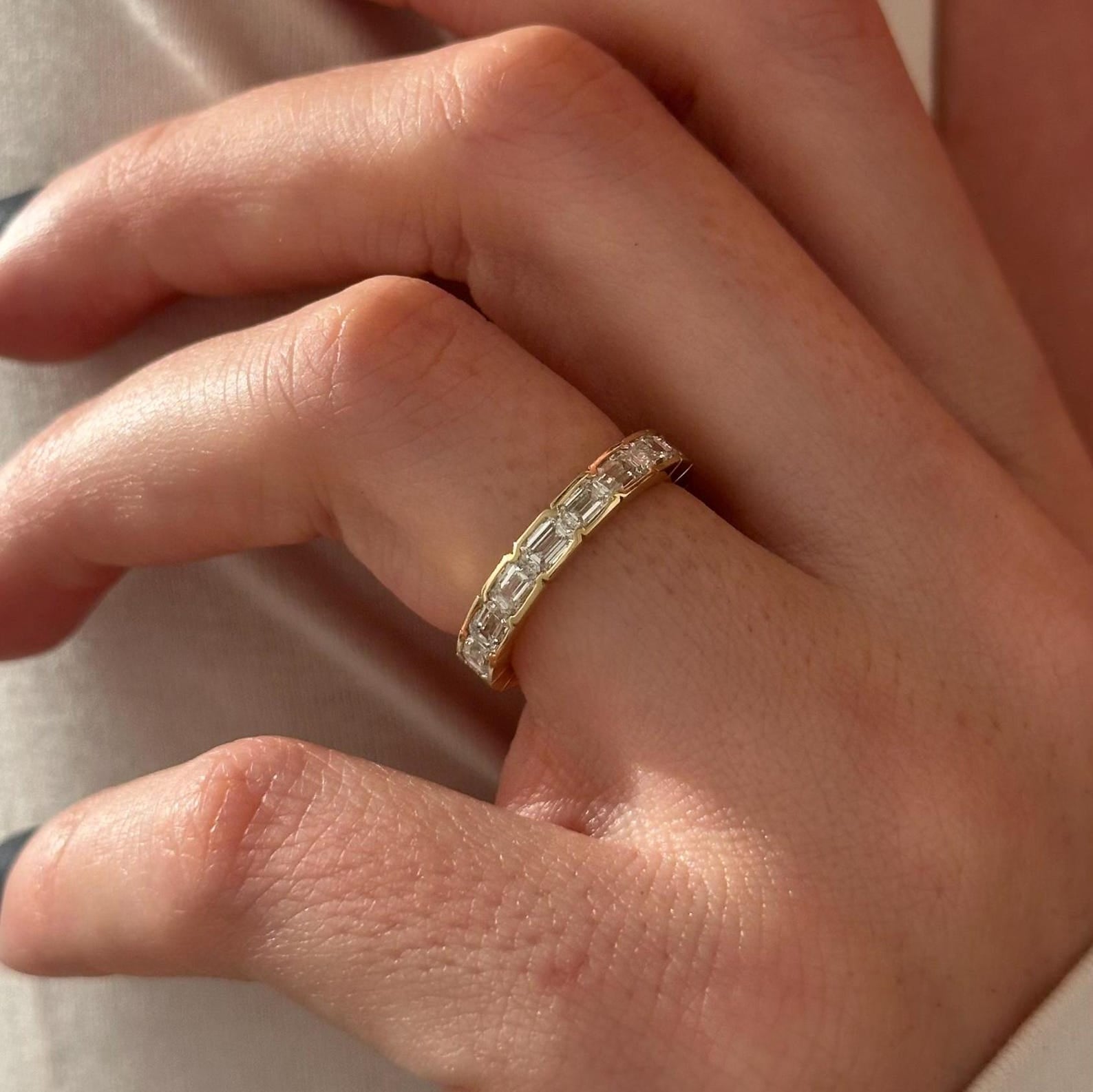 0.3 TCW Round Half Eternity Lab Grown Diamond Wedding Band