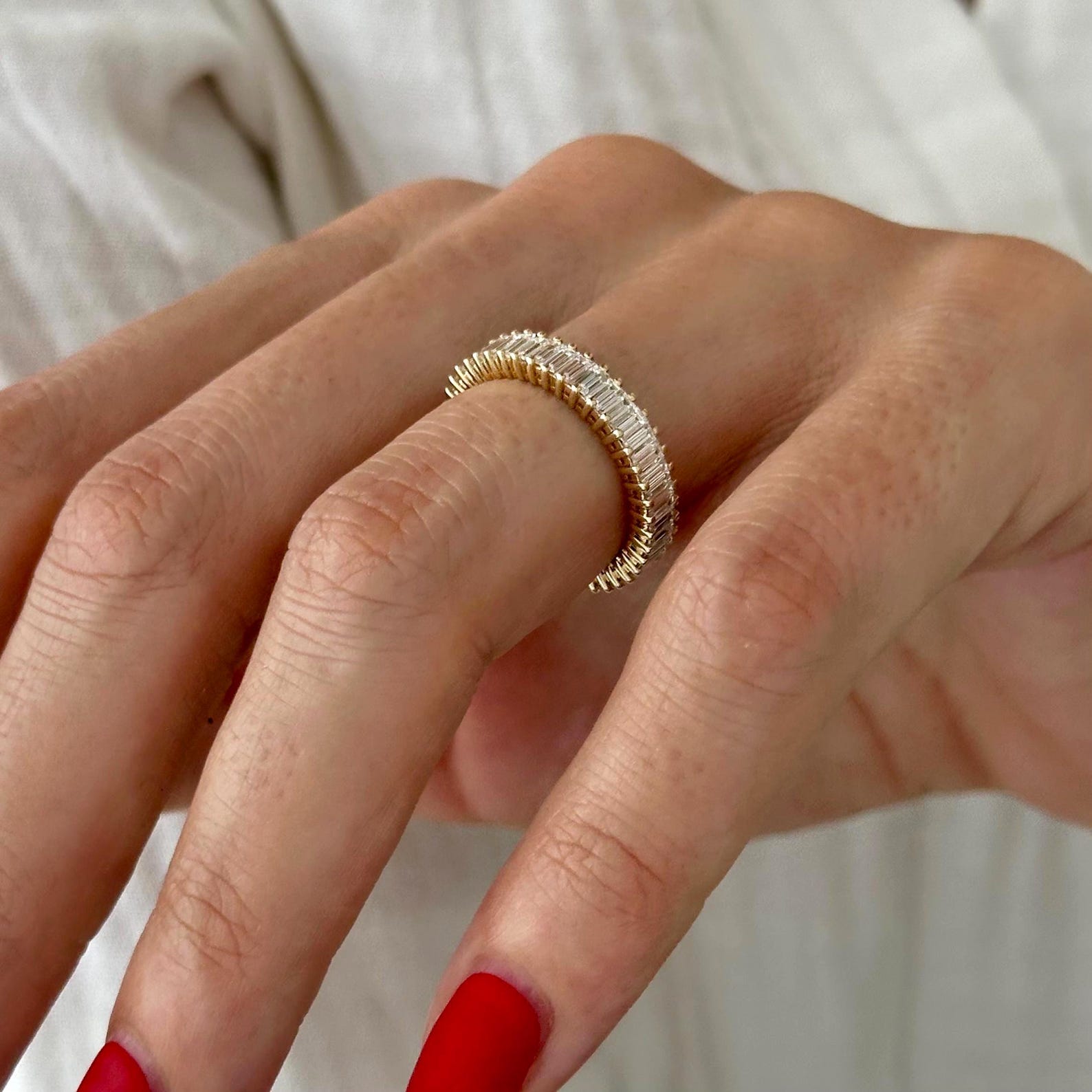 0.3 TCW Round Half Eternity Lab Grown Diamond Wedding Band