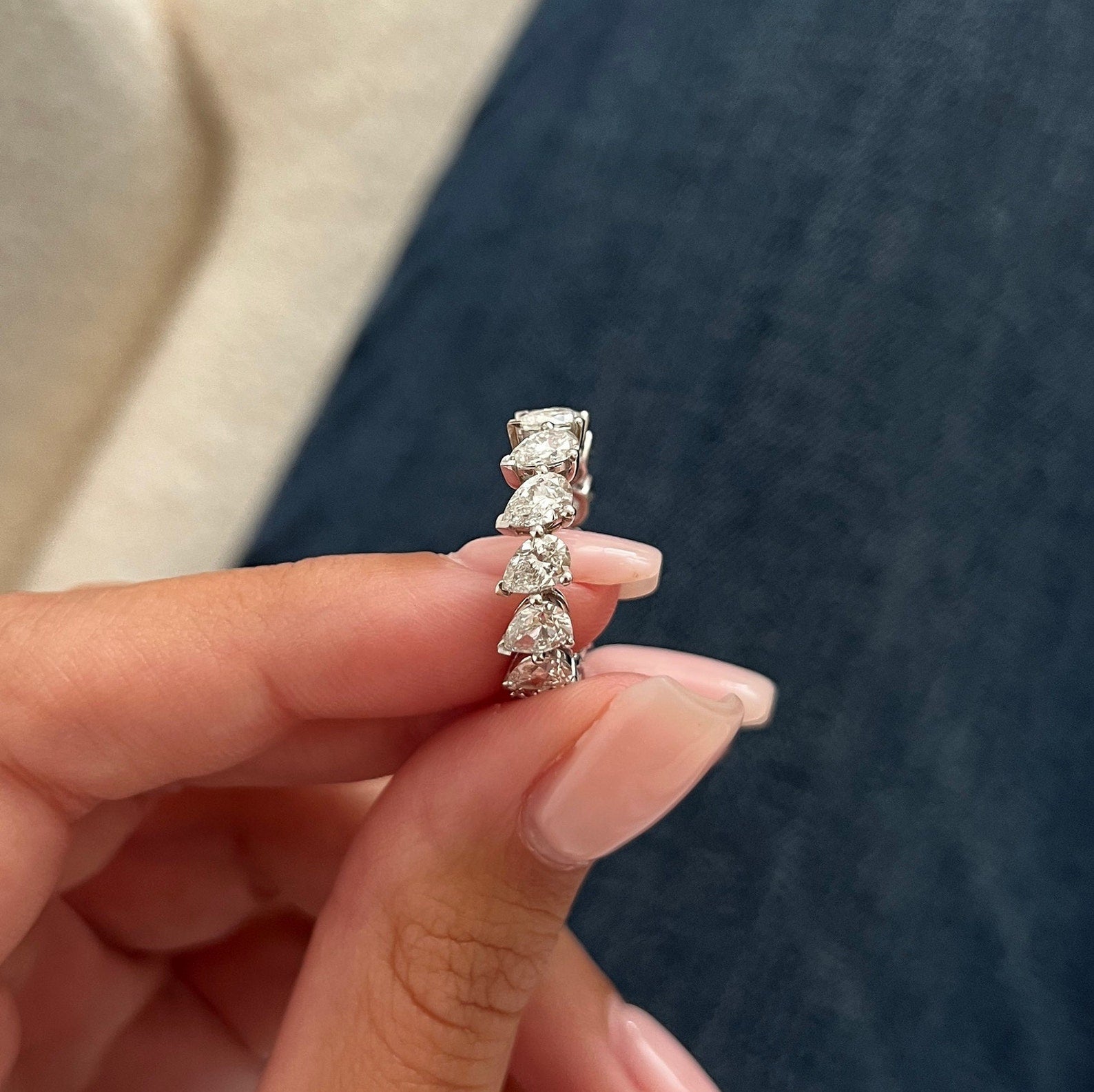 0.3 TCW Round Half Eternity Lab Grown Diamond Wedding Band