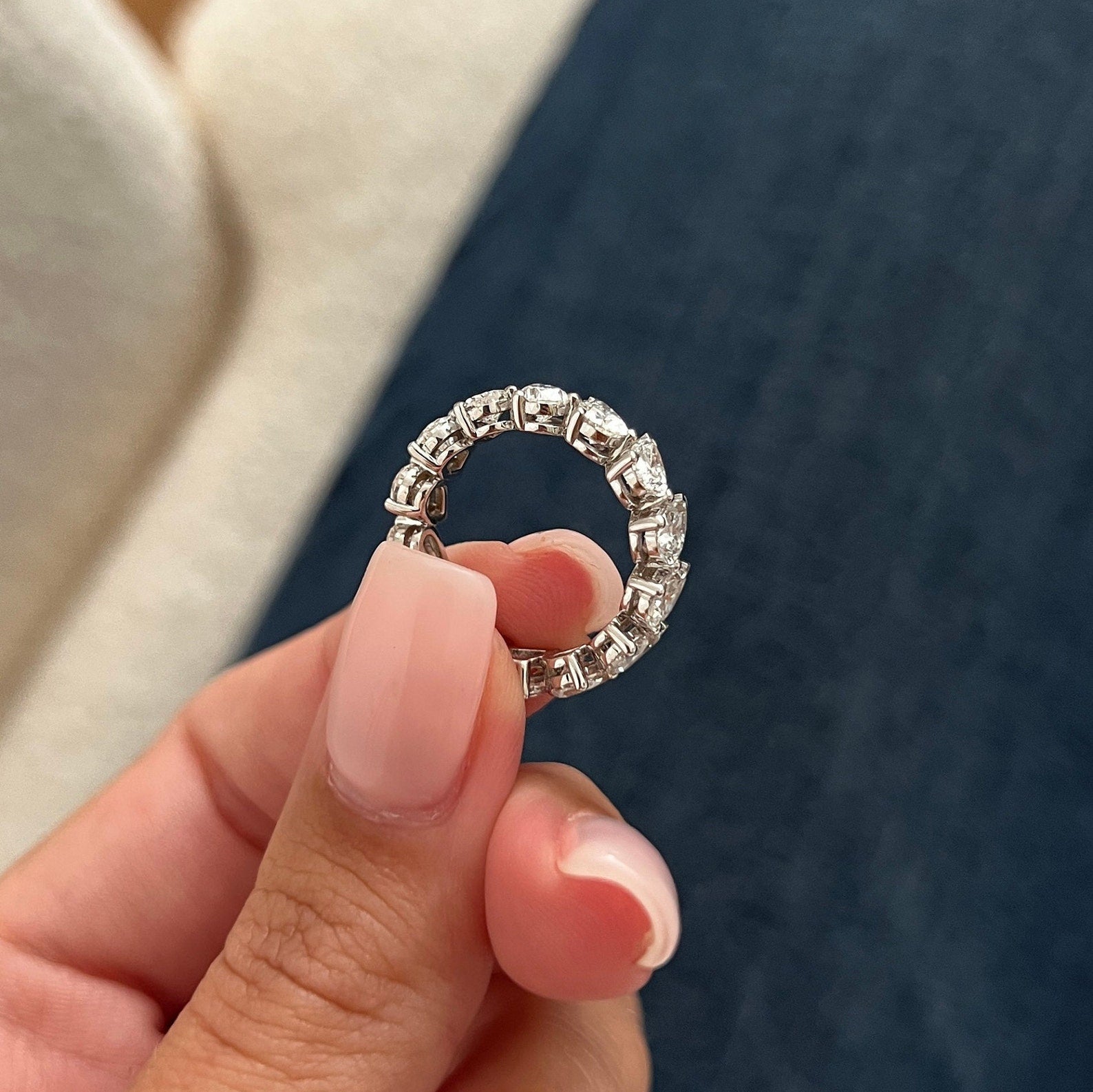 0.3 TCW Round Half Eternity Lab Grown Diamond Wedding Band