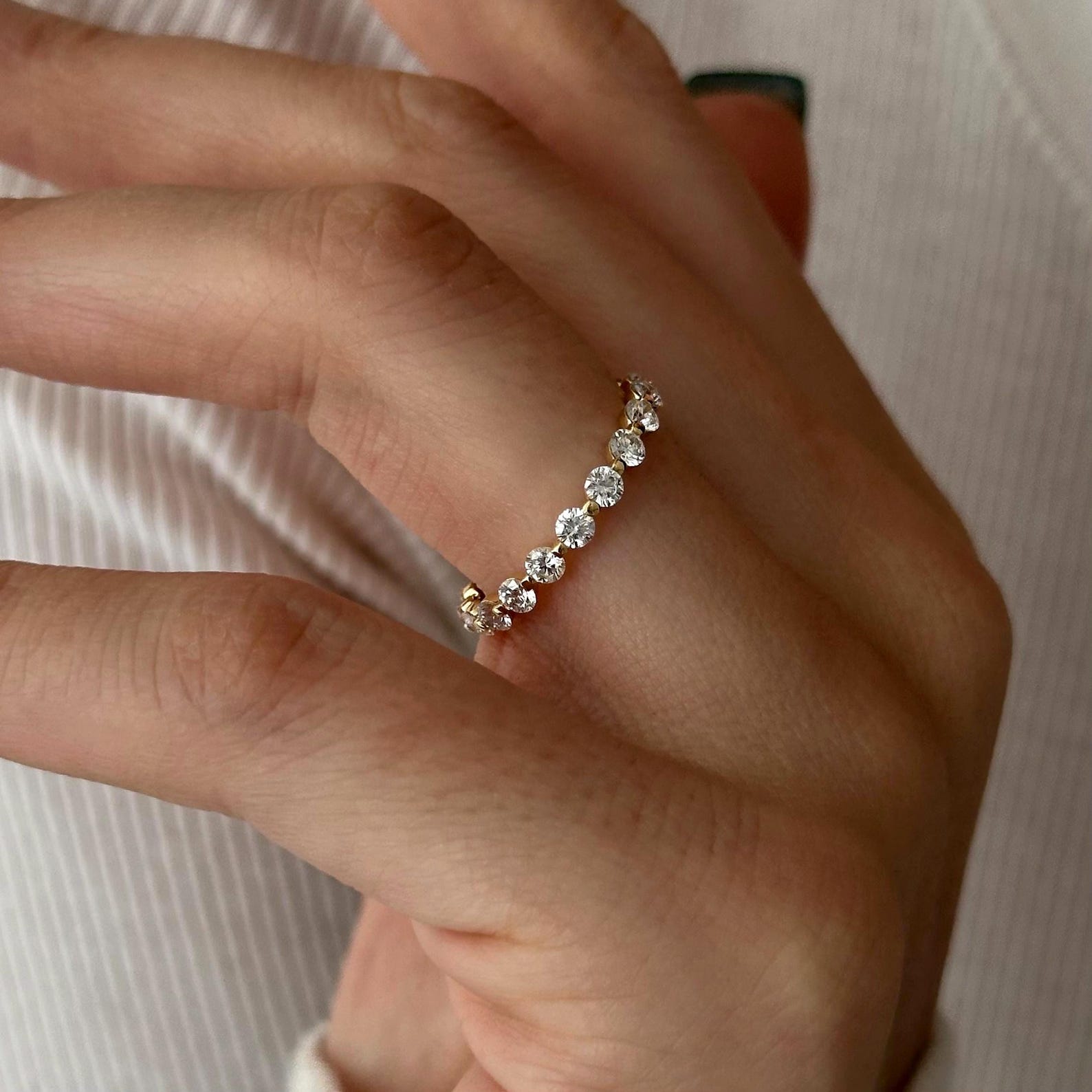 0.3 TCW Round Half Eternity Lab Grown Diamond Wedding Band