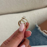 1.0 CT Pear Bezel Solitaire Lab Grown Diamond Bridal Set