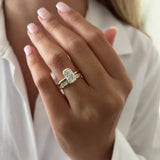 1.0 CT Pear Bezel Solitaire Lab Grown Diamond Bridal Set