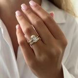 1.0 CT Pear Bezel Solitaire Lab Grown Diamond Bridal Set