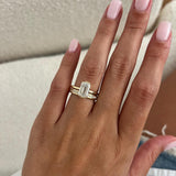 1.0 CT Pear Bezel Solitaire Lab Grown Diamond Bridal Set