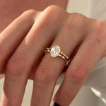 1.0 CT Pear Bezel Solitaire Lab Grown Diamond Bridal Set