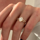 1.0 CT Pear Bezel Solitaire Lab Grown Diamond Bridal Set