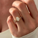 1.0 CT Pear Bezel Solitaire Lab Grown Diamond Bridal Set