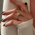 1.0 CT Pear Bezel Solitaire Lab Grown Diamond Bridal Set